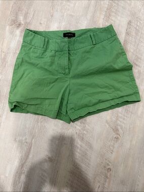 Talbots Bright Green High-Waist Cotton-Blend Shorts